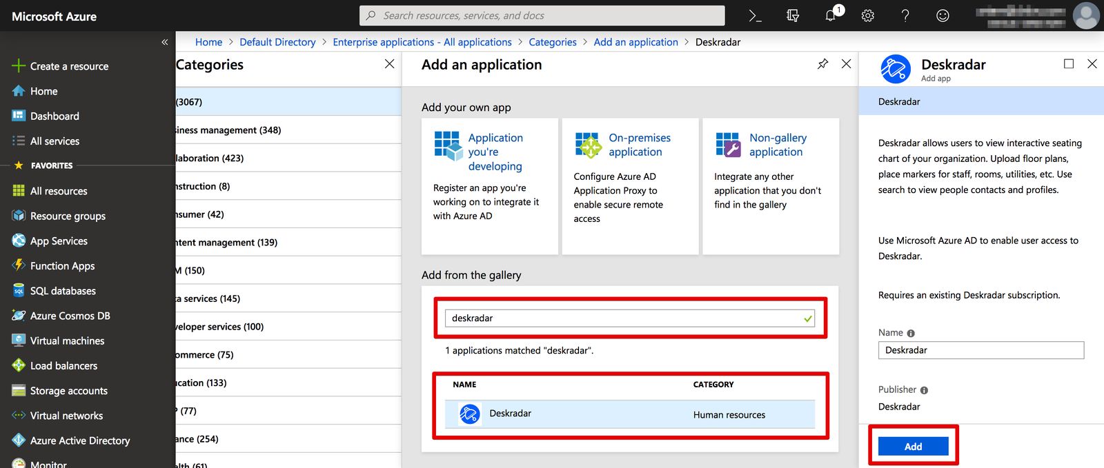 Enterprise application - Add and application