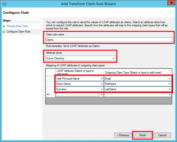 Edit Claim Rules - Configure Claim Rule